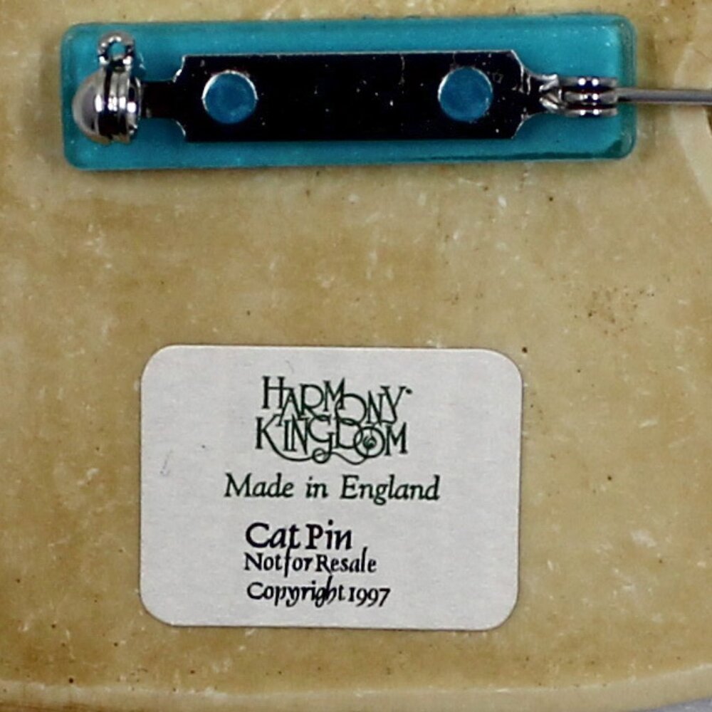 Harmony Kingdom Made in England 3 Green Eyed Furry Cat Brooch or Pin - Picture 5 of 12